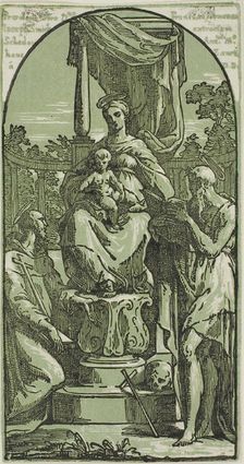 Madonna and Child Enthroned, St. Jerome and St. Francis, n.d. Creator: Anton Maria Zanetti