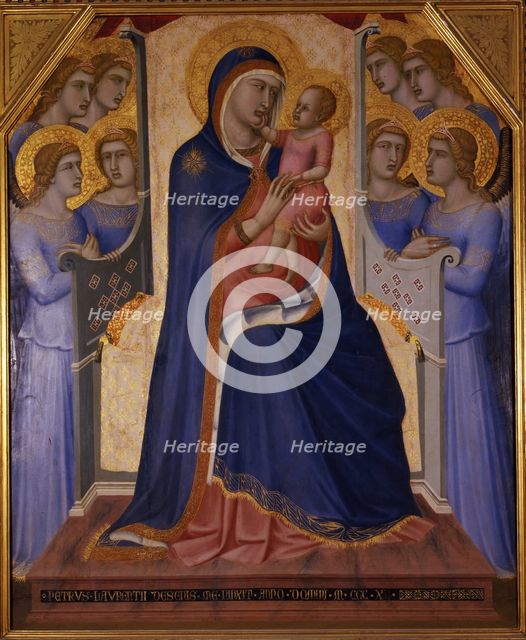 Madonna and Child Enthroned with Angels, 1340. Artist: Lorenzetti, Pietro (ca 1300-ca 1348)