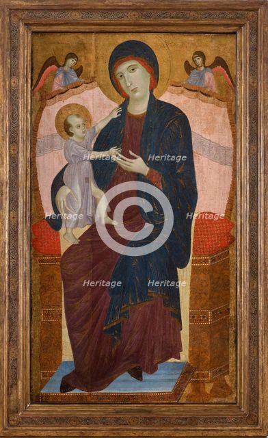 Madonna and Child enthroned with angels, c. 1280. Creator: Duccio di Buoninsegna (1260-1318).