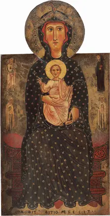 Madonna and Child Enthroned with Four Saints, c. 1240/1245. Creator: Margarito d'Arezzo