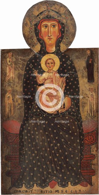 Madonna and Child Enthroned with Four Saints, c. 1240/1245. Creator: Margarito d'Arezzo.