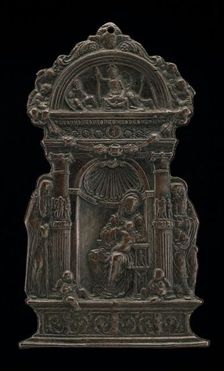 Madonna and Child Enthroned with Saint Anthony Abbot and Saint Jerome, 1490. Creator: Moderno