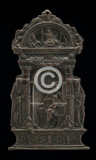 Madonna and Child Enthroned with Saint Anthony Abbot and Saint Jerome, 1490. Creator: Moderno.