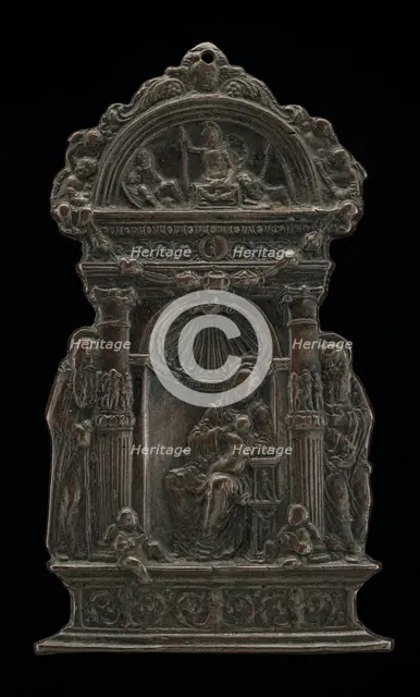 Madonna and Child Enthroned with Saint Anthony Abbot and Saint Jerome, 1490. Creator: Moderno.