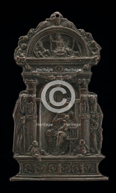 Madonna and Child Enthroned with Saint Anthony Abbot and Saint Jerome, 1490. Creator: Moderno.