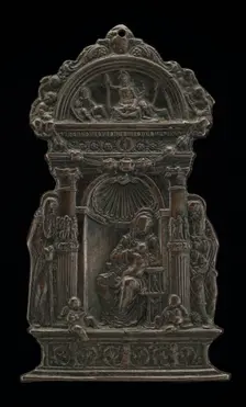 Madonna and Child Enthroned with Saint Anthony Abbot and Saint Jerome, 1490. Creator: Moderno