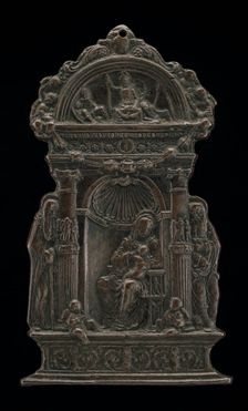 Madonna and Child Enthroned with Saint Anthony Abbot and Saint Jerome, 1490. Creator: Moderno