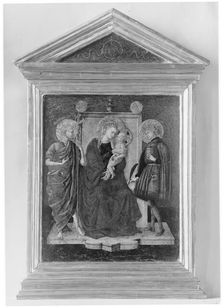 Madonna and Child Enthroned with Saint John the Baptist and Another Saint. Creator: Italian (Florentine) Painter (second quarter 15th century)