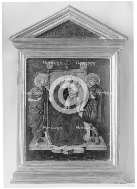 Madonna and Child Enthroned with Saint John the Baptist and Another Saint. Creator: Italian (Florentine) Painter (second quarter 15th century).