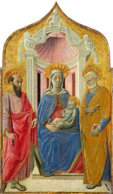 Madonna and Child Enthroned with Saint Peter and Saint Paul, c. 1430. Creator: Domenico di Bartolo