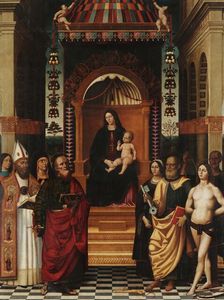 Madonna and Child Enthroned with Saints, 1509-1511. Creator: Rimpatta, Antonio (active 1509-1532)