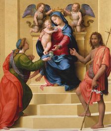 Madonna and Child Enthroned with Saints Mary Magdalen and John the Baptist, ca. 1523. Creator: Giuliano Bugiardini