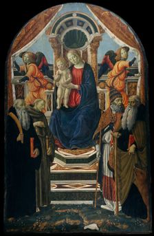 Madonna and Child Enthroned with Saints and Angels. Creator: Francesco Botticini