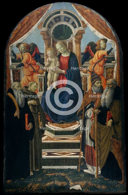 Madonna and Child Enthroned with Saints and Angels. Creator: Francesco Botticini.