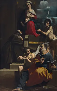 Madonna and Child Enthroned with Saints Francis, Matthew and John the Baptist, ca 1624