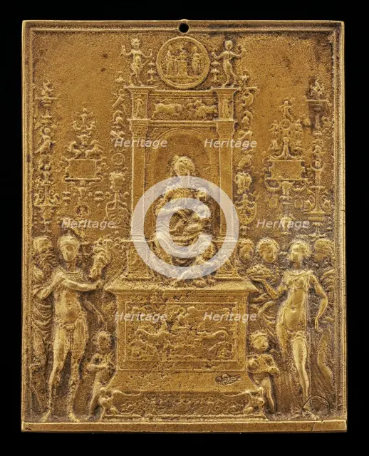 Madonna and Child Enthroned with Saints, late 15th - early 16th century. Creator: Moderno.