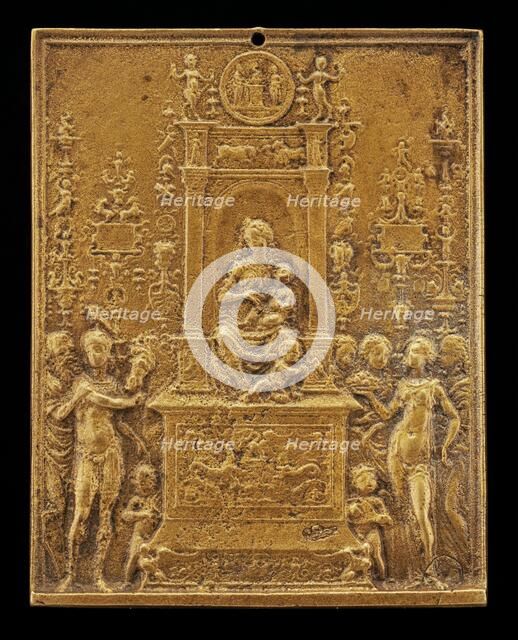 Madonna and Child Enthroned with Saints, late 15th - early 16th century. Creator: Moderno.