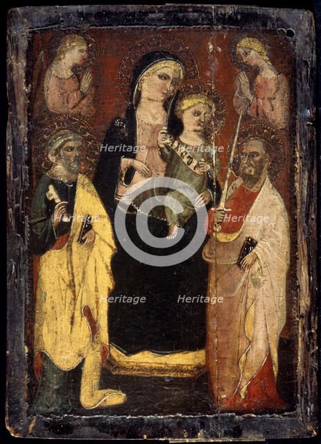'Madonna and Child enthroned with Saints Peter and Paul', c1400. Artist: Master of San Jacopo a Muciano