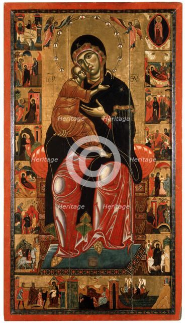 'Madonna and Child Enthroned (with seventeen Scenes from the Life of the Virgin)', 13th century. Artist: Master of Florence