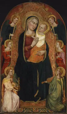 Madonna and Child Enthroned with Six Angels, c1370-1375. Creator: Jacopo di Cione (1325-1399)