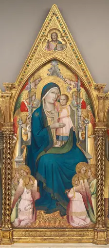Madonna and Child Enthroned with Twelve Angels, and with the Blessing..., shortly before 1387. Creator: Agnolo Gaddi