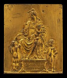 Madonna and Child Enthroned with Two Angels, 1552. Creator: Moderno
