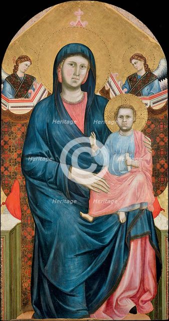 Madonna and Child Enthroned with Two Angels.