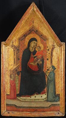 Madonna and Child Enthroned with Two Donors, 1315-30. Creator: Goodhart Master