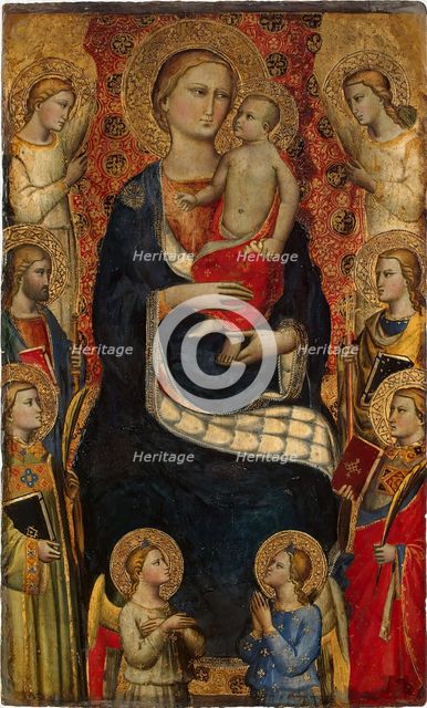 Madonna and Child, Four Saints and Four Angels, 1391. Creator: Niccolo di Pietro Gerini.