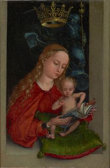 Madonna and Child in a Window, about 1485-1490. Creator: Martin Schongauer