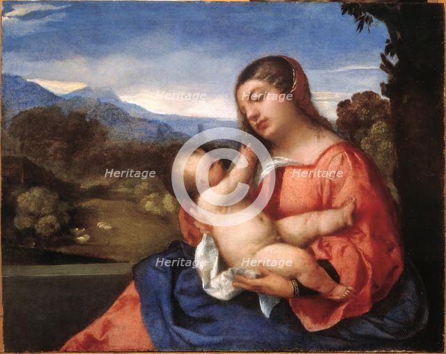 Madonna and Child in a Landscape.