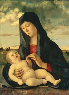 Madonna and Child in a Landscape, c. 1480/1485. Creator: Giovanni Bellini