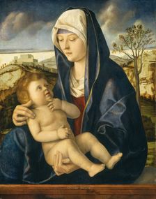 Madonna and Child in a Landscape, c. 1490/1500. Creator: Giovanni Bellini