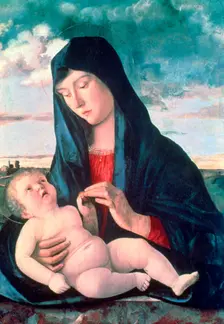 Madonna and Child in a Landscape c1480-1485. Artist: Giovanni Bellini