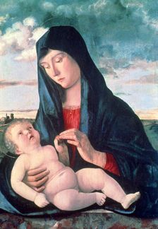 Madonna and Child in a Landscape c1480-1485. Artist: Giovanni Bellini