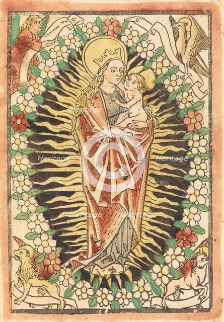 Madonna and Child in a Rosary, c. 1480. Creator: Unknown.