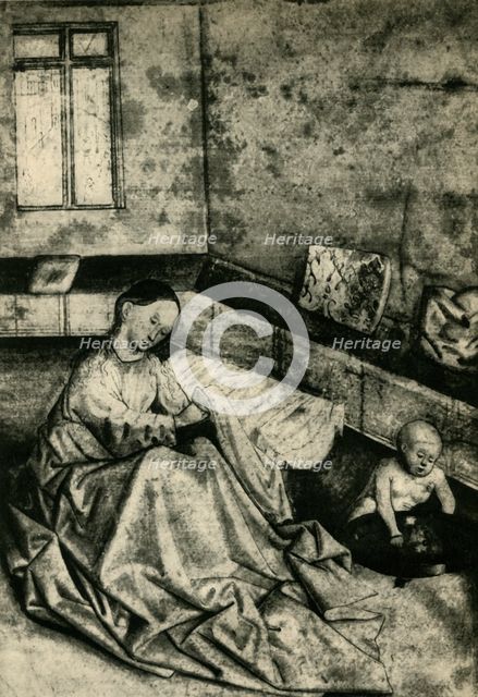 Madonna and child in an interior, early 15th century?, (1943). Creator: School of Konrad Witz.