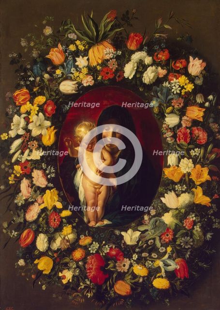 Madonna and Child in the Garland of Flowers, 1618. Creators: Jacob Jordaens I, Andries Danielsz.