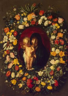 Madonna and Child in the Garland of Flowers, 1618. Creators: Jacob Jordaens I, Andries Danielsz