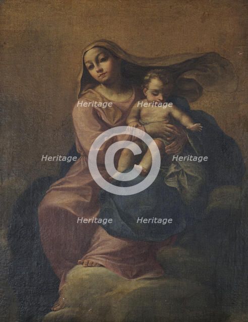 Madonna and Child on a Cloud, 18th century. Creator: Unknown.