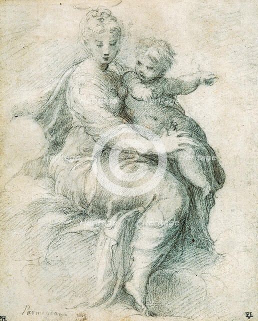 'Madonna and Child on the Clouds', c1525.  Artist: Parmigianino    