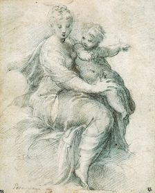 Madonna and Child on the Clouds c1525. Artist: Parmigianino