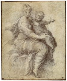 Madonna and Child on the Clouds c1525. Artist: Parmigianino