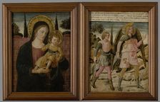 Madonna and Child (Obverse) and Tobias with Archangel Raphael (Reverse), c1460. Creator: Benozzo Gozzoli