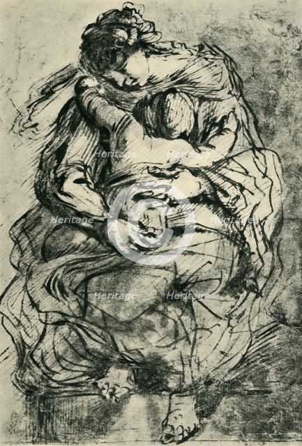 Madonna and child, late 16th-early 17th century, (1943). Creator: Michelangelo Caravaggio.
