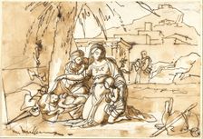 Madonna and Child, Saint Anne and Infant Saint John, with Saint Joseph in Background, n.d. Creator: Eugenio Agneni