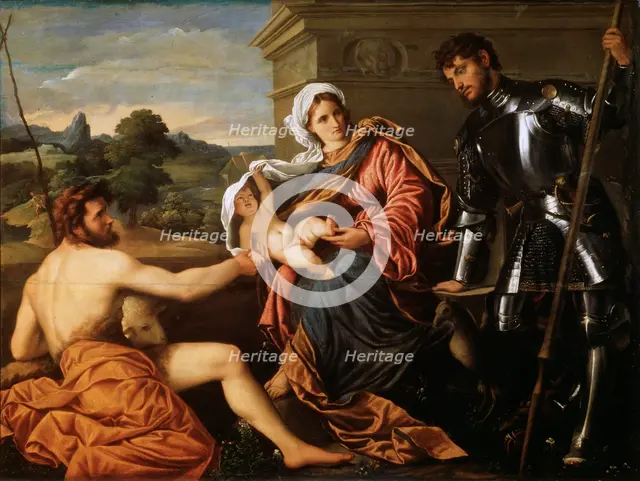 'Madonna and Child, Saint John the Baptist and Saint George', early 1530s. Artist: Paris Bordone