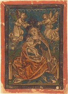 Madonna and Child Seated on a Grassy Bank with Angels, 1480/1490. Creator: Unknown