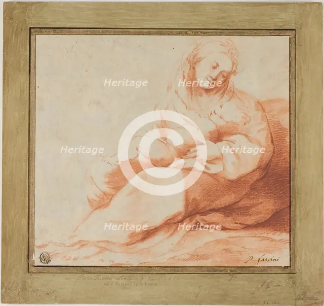 Madonna and Child Seated on Ground, n.d. Creator: Giulio Cesare Amidano.