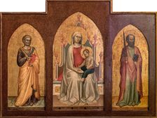 Madonna and Child Reading, between Saints Peter and Paul, First Half of 14th cen.. Creator: Daddi, Bernardo (1290-1350)